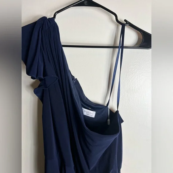 NWOT Mac Duggal Navy One-Shoulder Gown size 16 - Picture 5 of 5